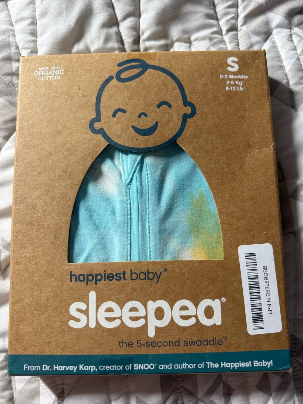 New Happiest Baby Sleepea Swaddle - Blue Tie-Dye